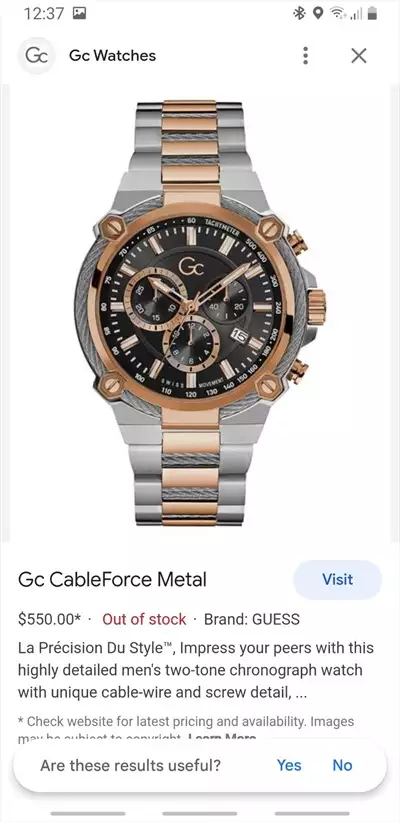  صورة 2 ساعات يد guess Gc force cable chronologies