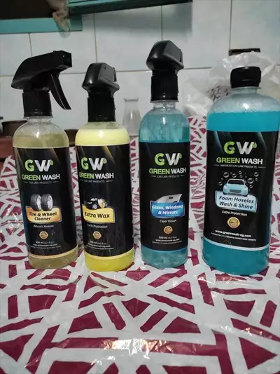  صورة 8 منتجات Green Wash لغسيل جاف للسياره بدون ماء وط