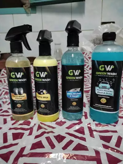  صورة 2 منتجات Green Wash لغسيل جاف للسياره بدون ماء وط