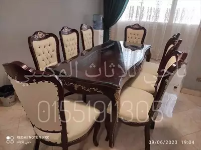  صورة 1 ترابيزة اجتماعات خشب زان احمر مطعم بالنحاس