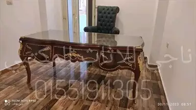  صورة 2 مكتب وزاري فرنساوي خشب زان احمر تنجيد جلد إعلان 81109