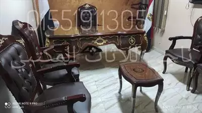  صورة 3 مكتب وزاري فرنساوي خشب زان احمر تنجيد جلد فينسيا مستورد إعلان 28573