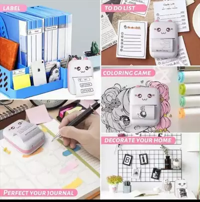  صورة 9 Meow Mini Label Printer ملصقات طابعات محمولة حراري